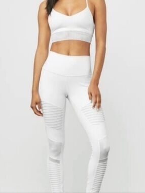 Alo Yoga White Moto Leggings Size XS